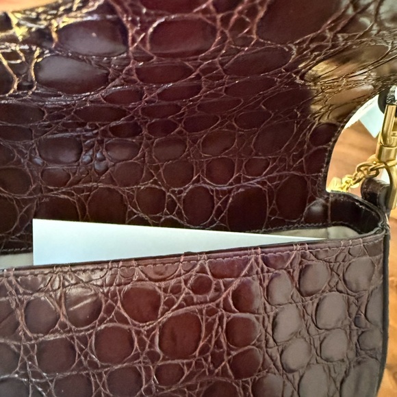 Brahmin Brown Croc-Embossed Leather Bag - Picture 5 of 7